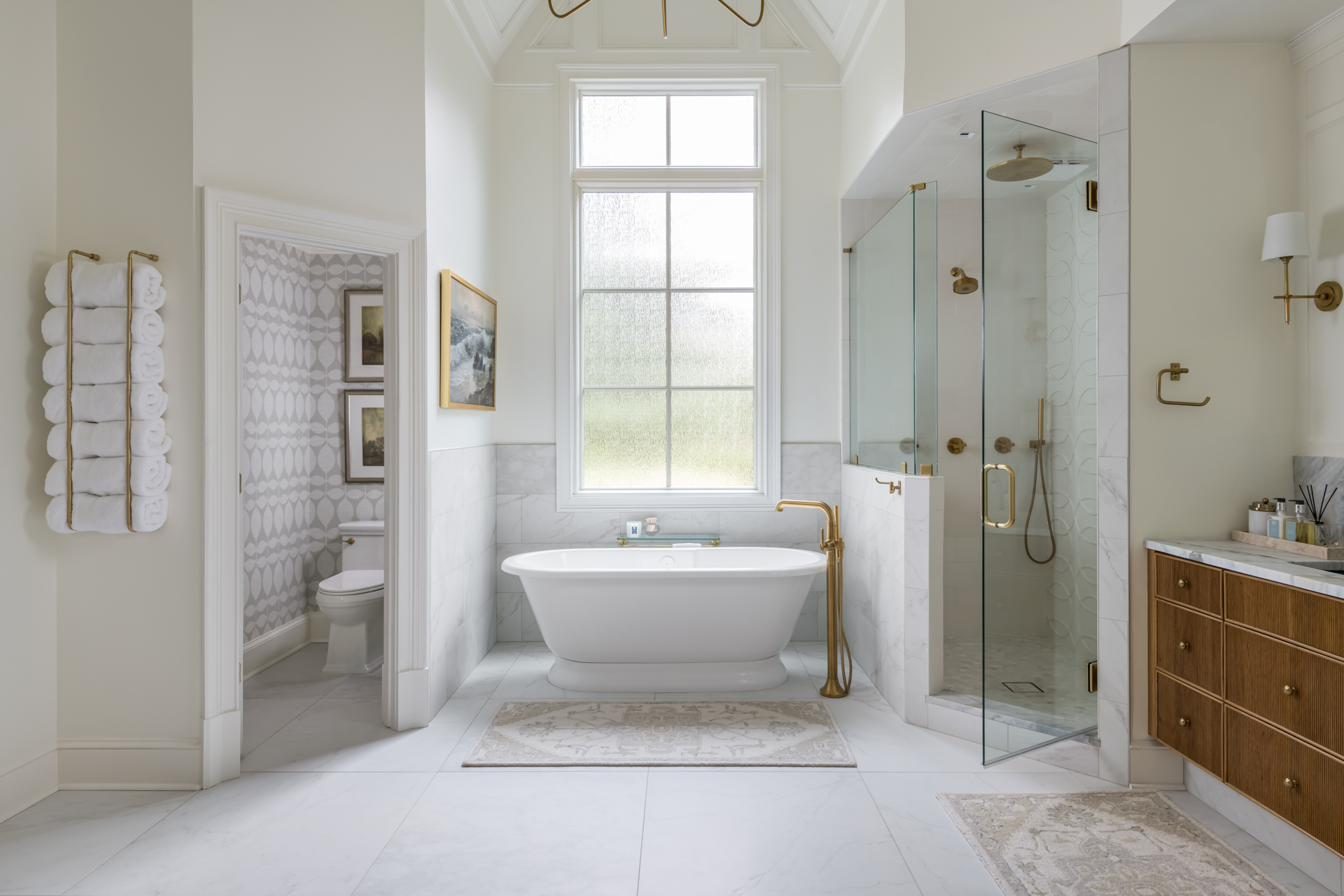 Featured project — primary bath with freestanding tub