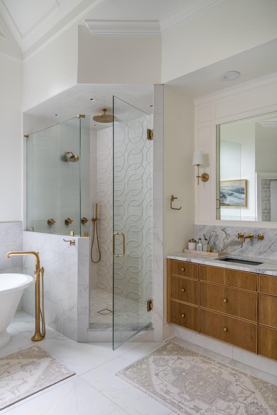 Featured project — shower and vanity detail